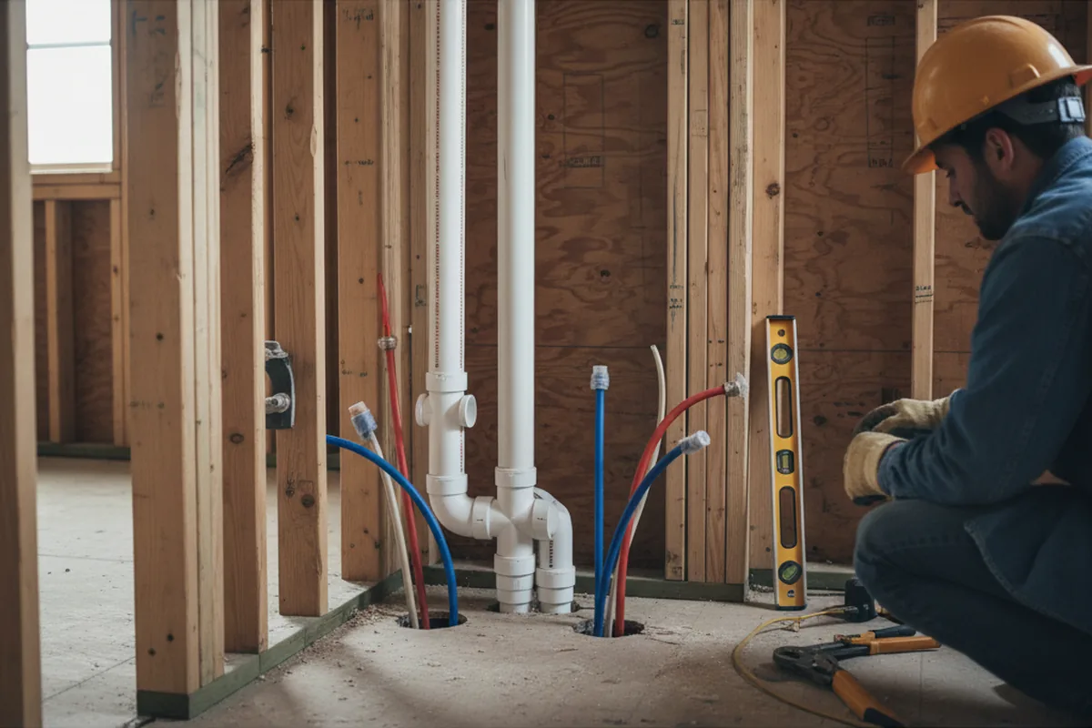 Drain and supply rough-in during Sump Pump Repair in Tonopah